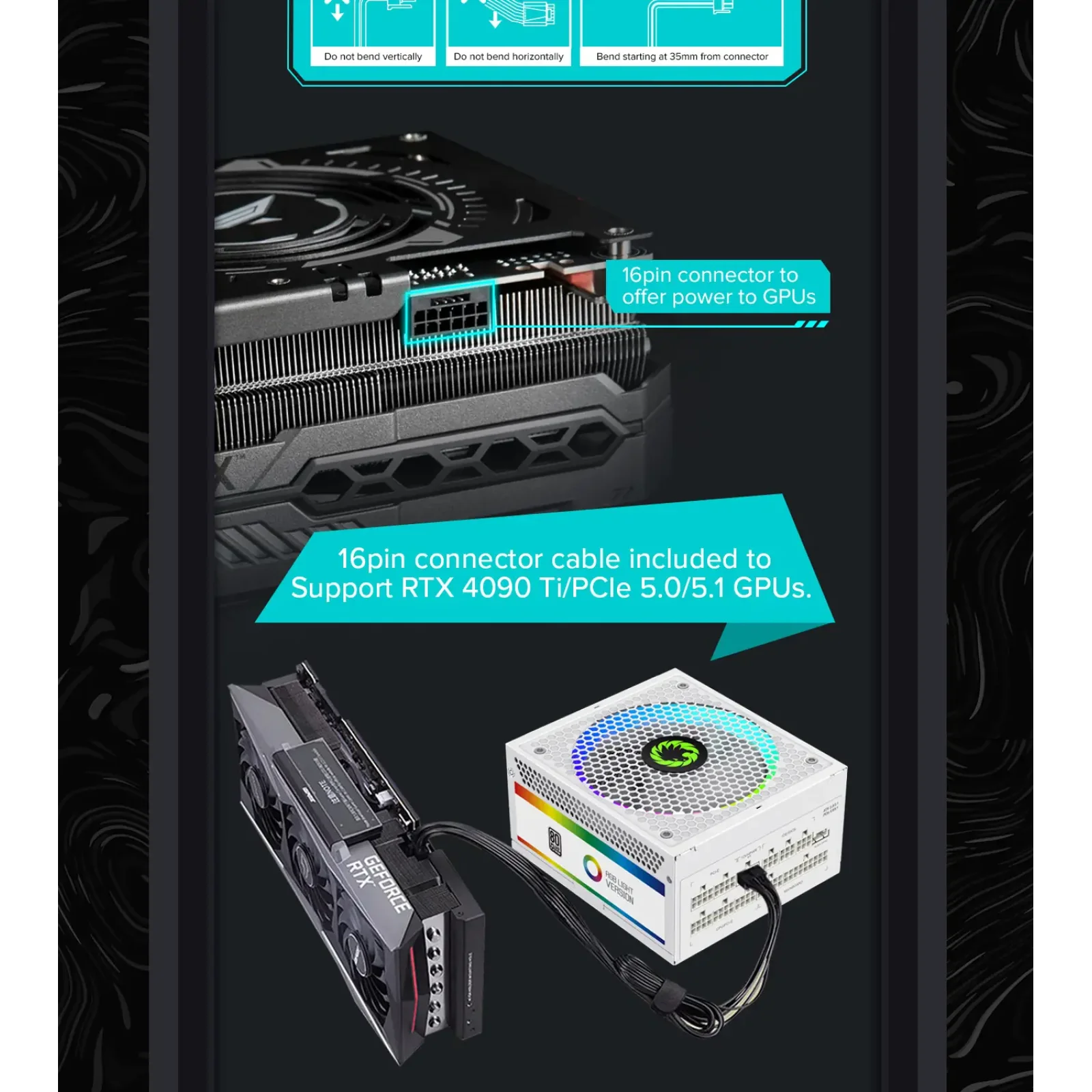 Блок живлення GameMax RGB-1300 WH (ATX3.1 PCIe5.1) UA