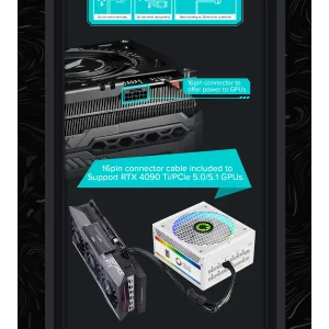 Блок живлення GameMax RGB-1300 WH (ATX3.1 PCIe5.1) UA