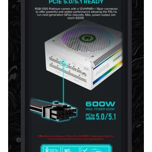 Блок живлення GameMax RGB-1300 WH (ATX3.1 PCIe5.1) UA