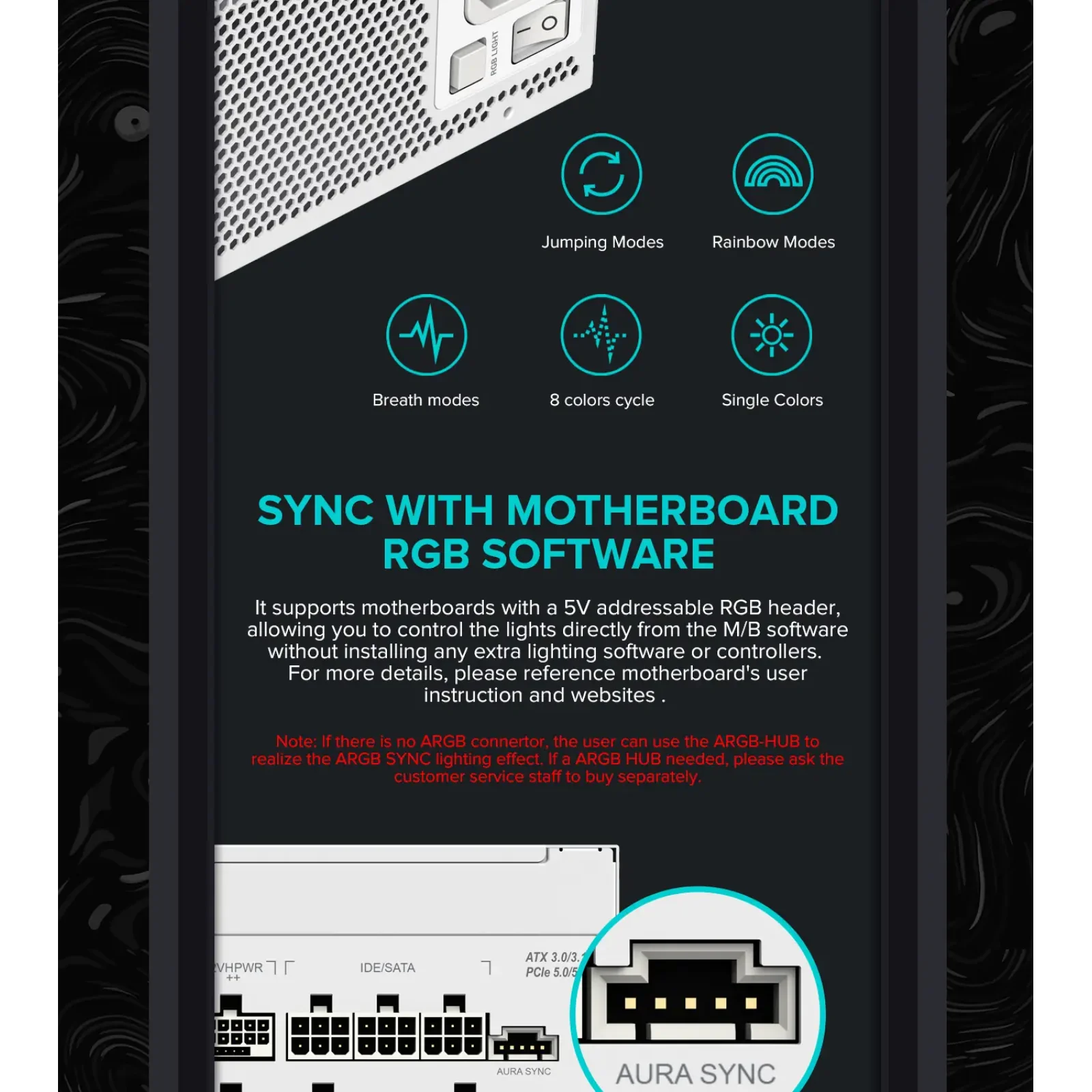 Блок живлення GameMax RGB-1300 WH (ATX3.1 PCIe5.1) UA