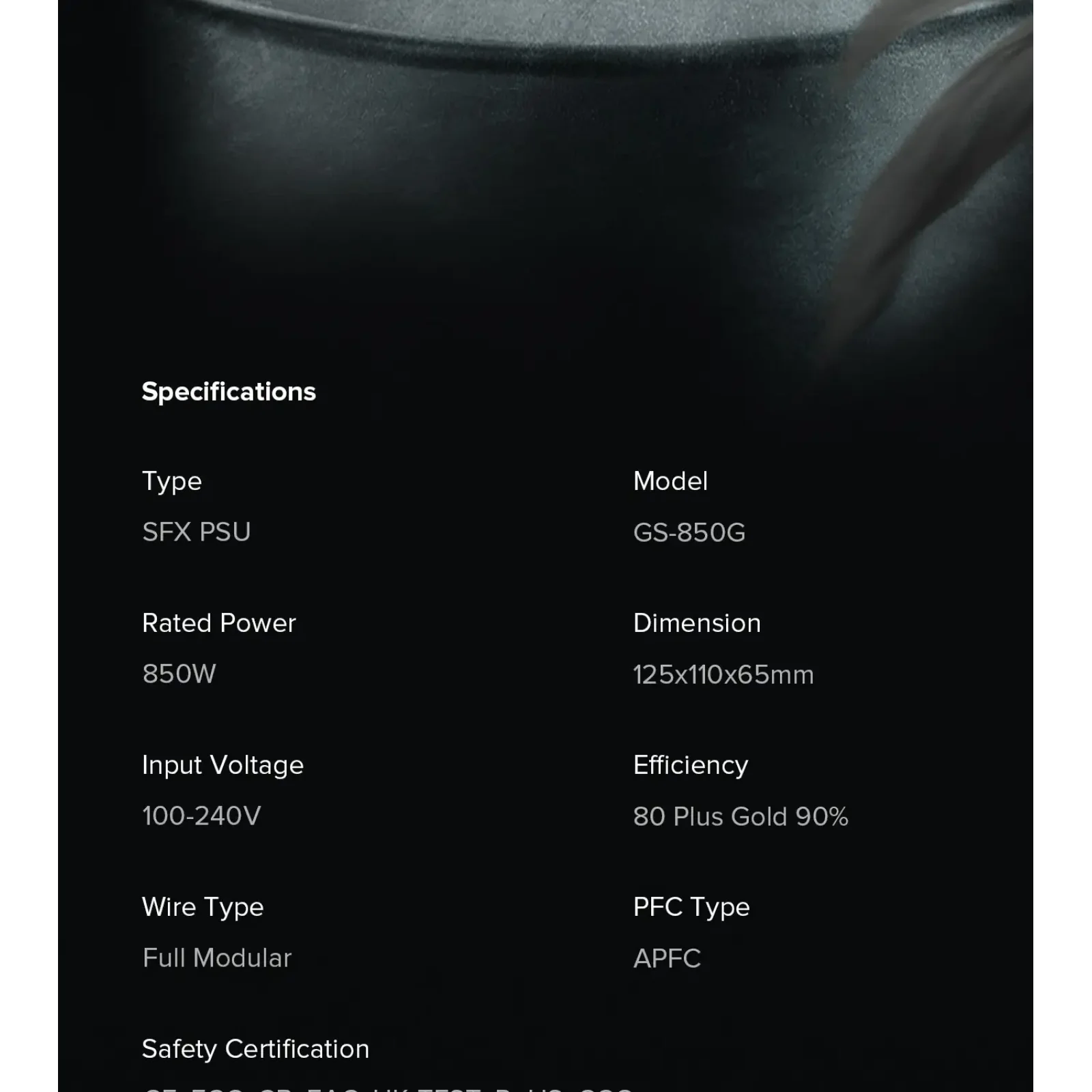 Блок живлення GAMEMAX GS-850G Black UA