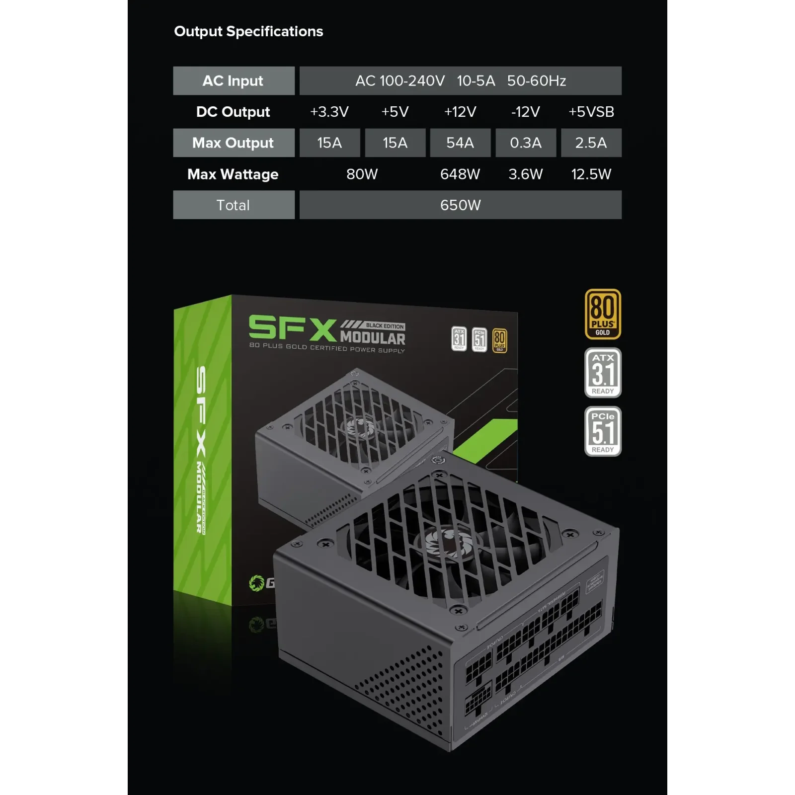 Блок живлення GAMEMAX GS-650G Black UA