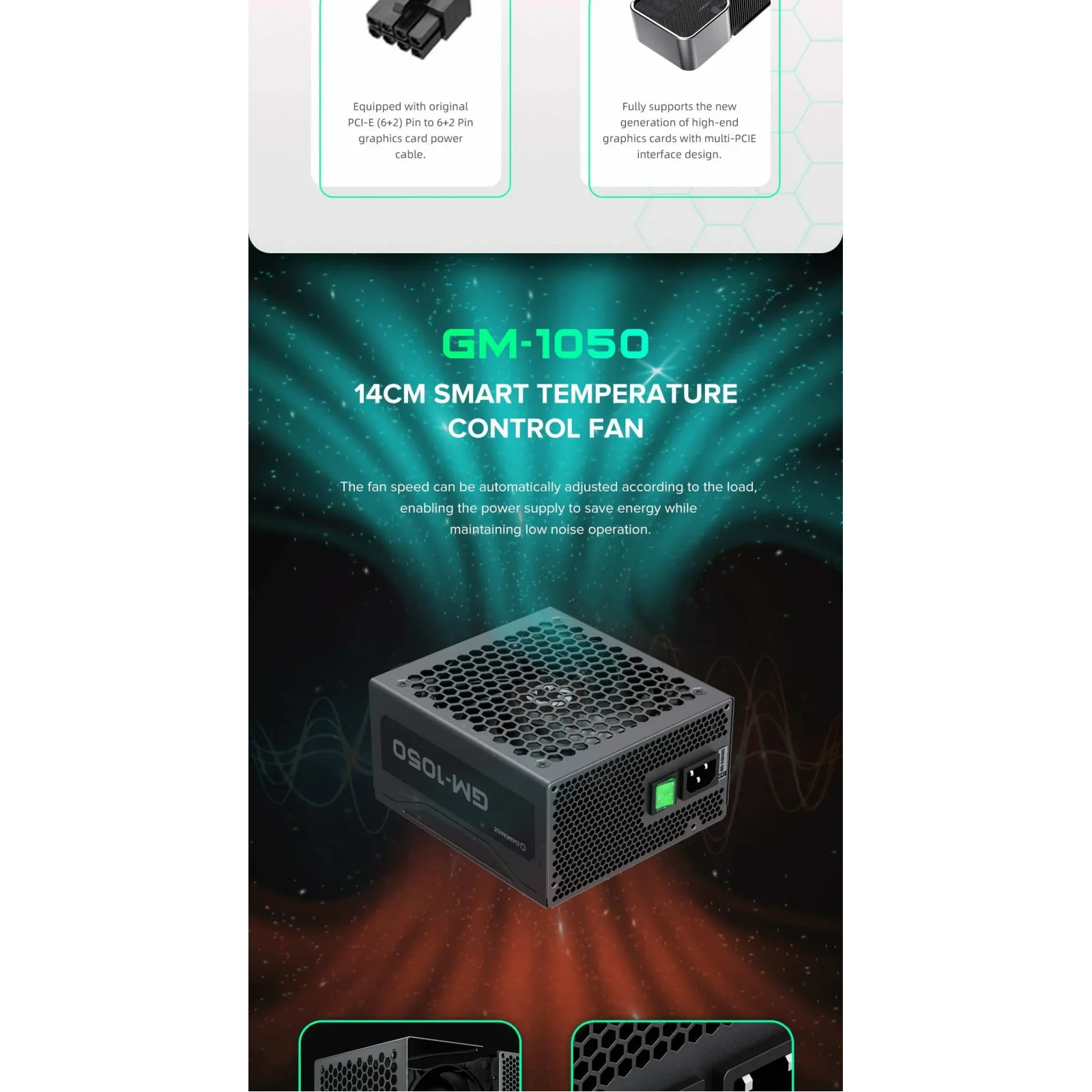 Блок питания GameMax GM-1050 Modular UA