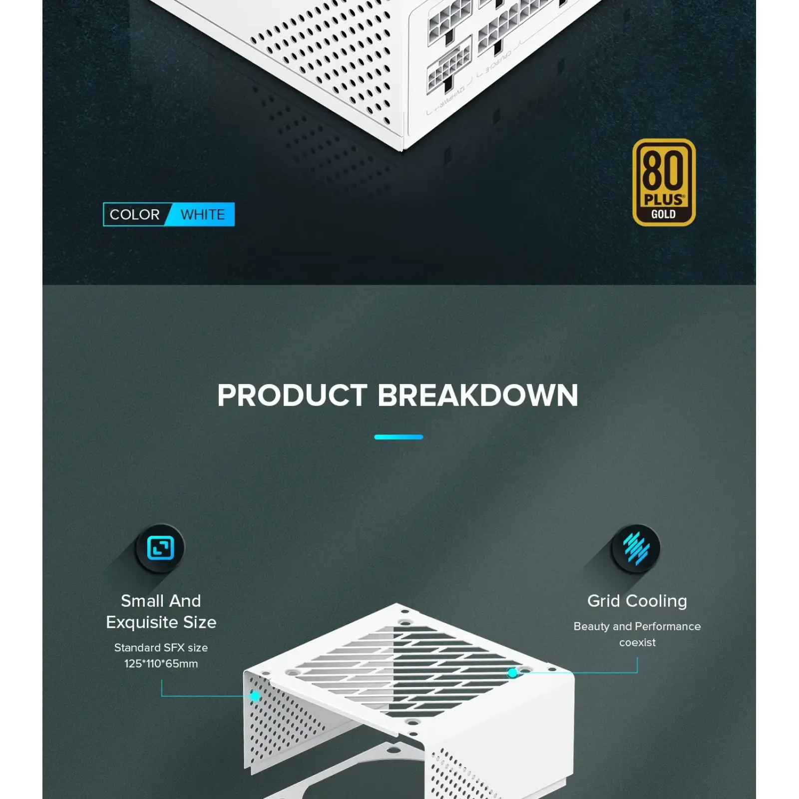 Блок живлення GAMEMAX GS-850G White UA