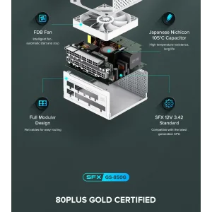 Блок живлення GAMEMAX GS-850G White UA