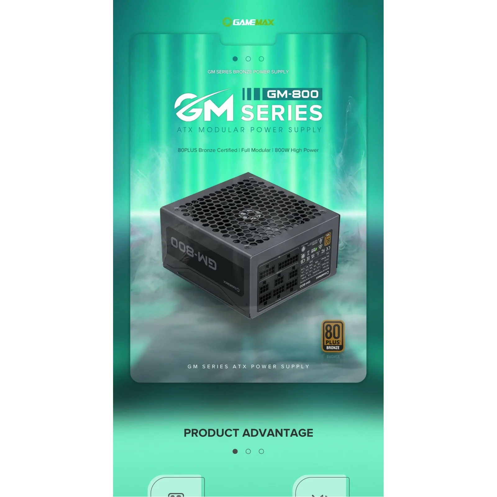 Блок питания GAMEMAX GM-800 Modular UA