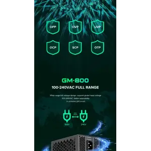 Блок питания GAMEMAX GM-800 Modular UA