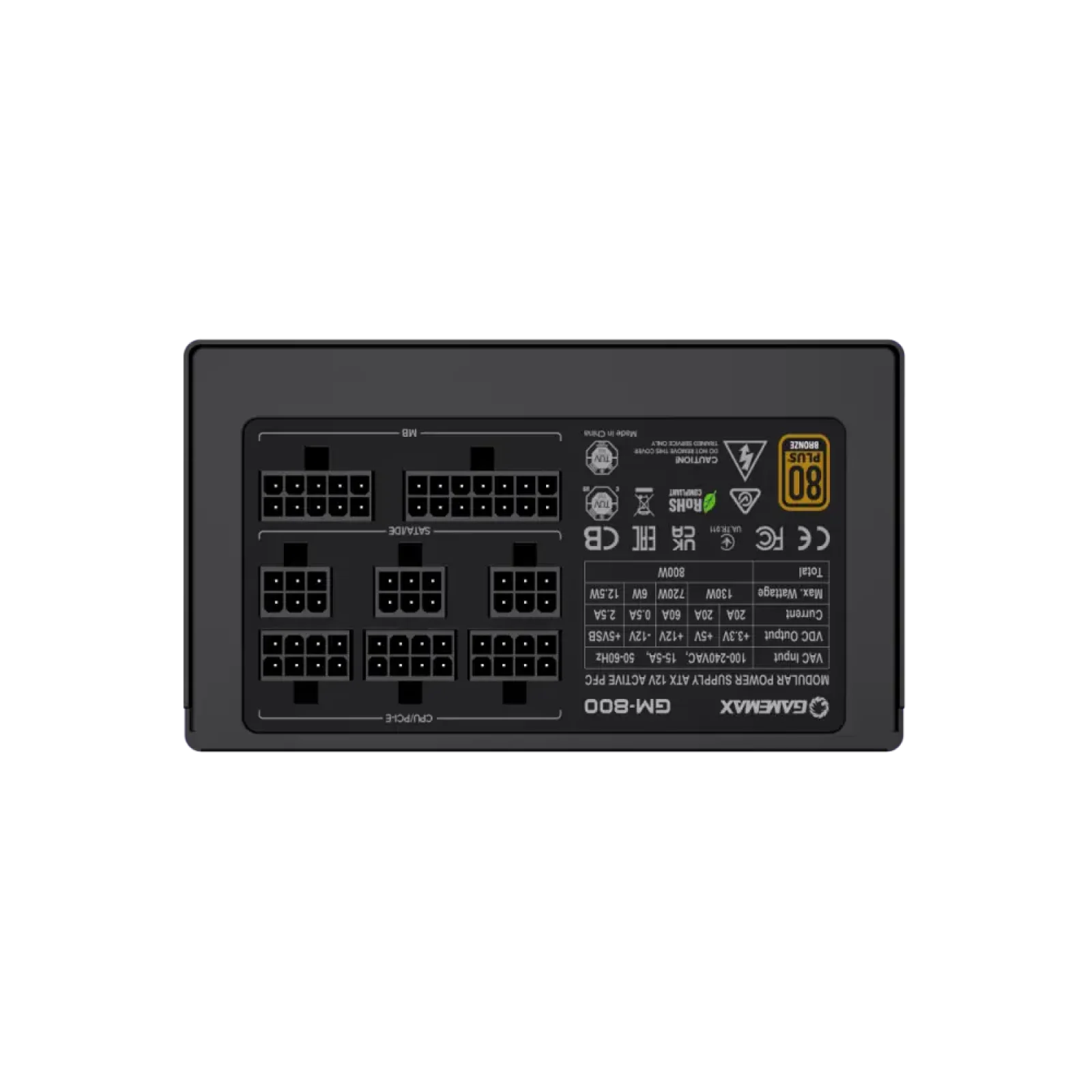 Блок питания GAMEMAX GM-800 Modular UA