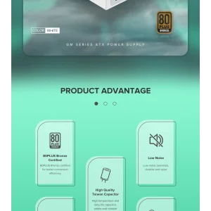 Блок живлення GameMax GM-800 Modular White UA