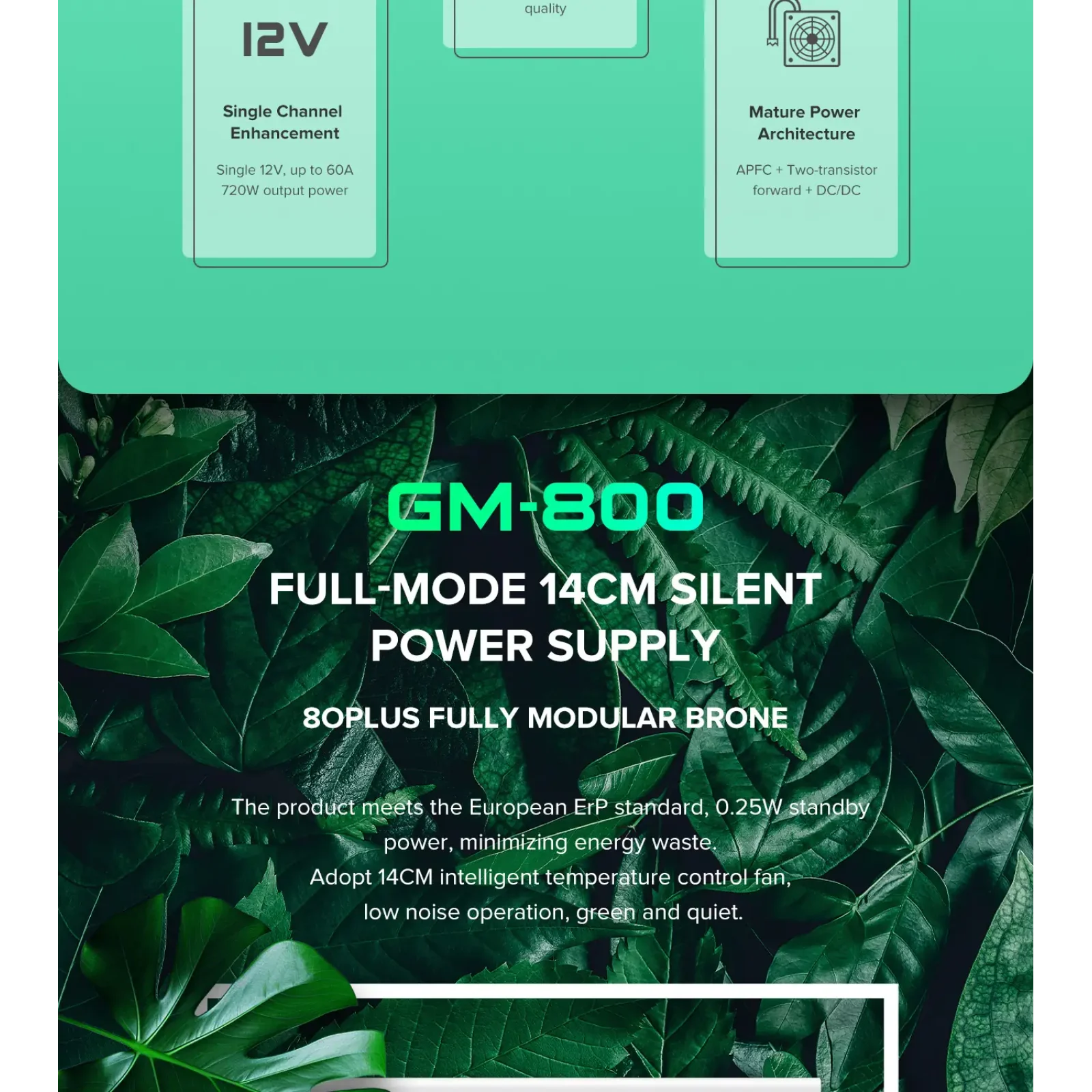 Блок живлення GameMax GM-800 Modular White UA