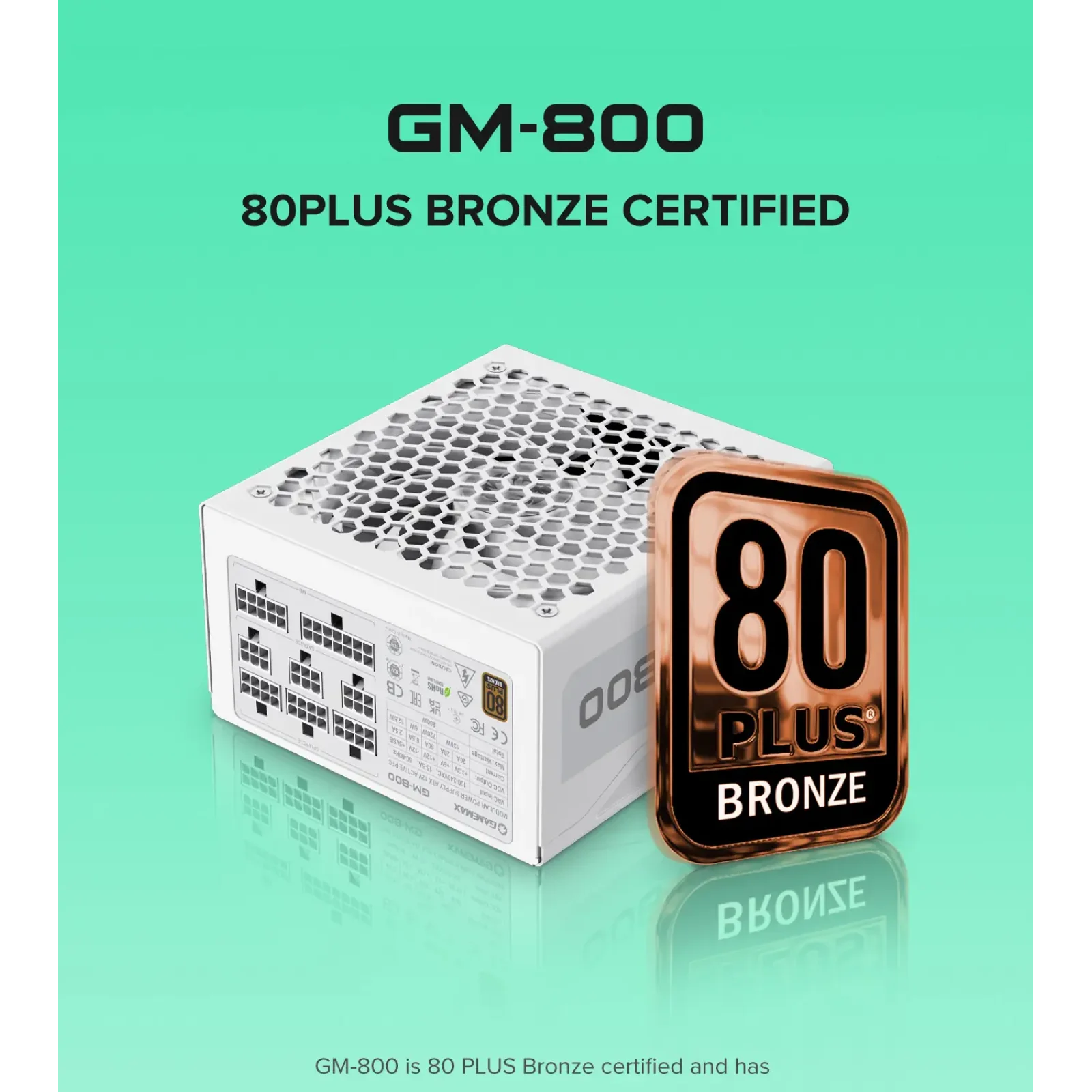 Блок живлення GameMax GM-800 Modular White UA