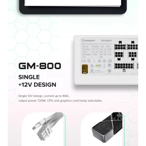 Блок живлення GameMax GM-800 Modular White UA