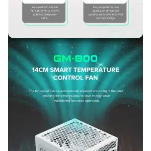 Блок питания GameMax GM-800 Modular White UA