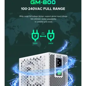 Блок питания GameMax GM-800 Modular White UA
