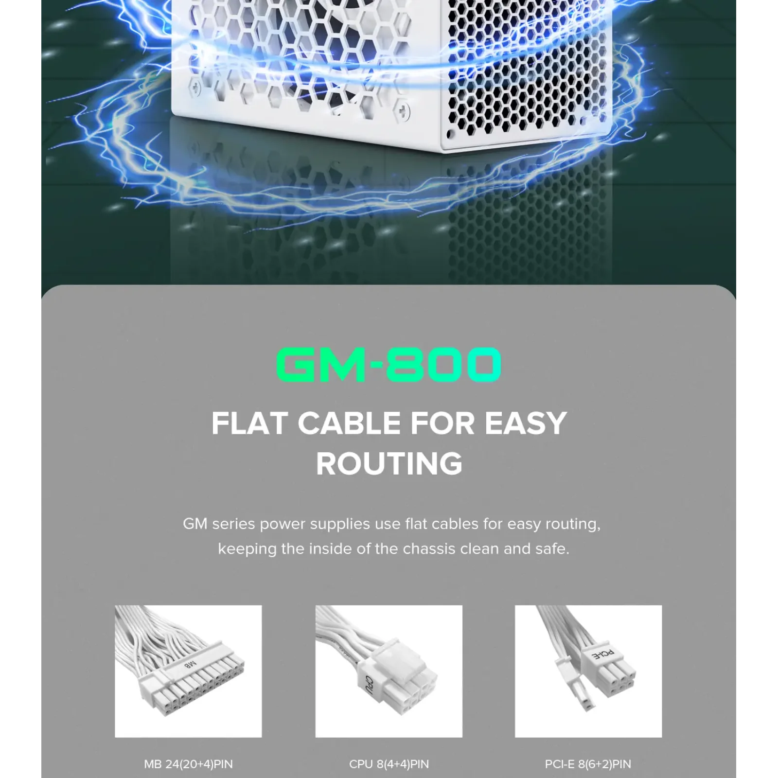 Блок живлення GameMax GM-800 Modular White UA