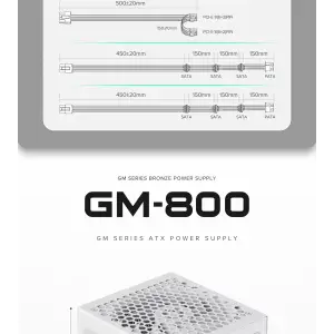 Блок питания GameMax GM-800 Modular White UA