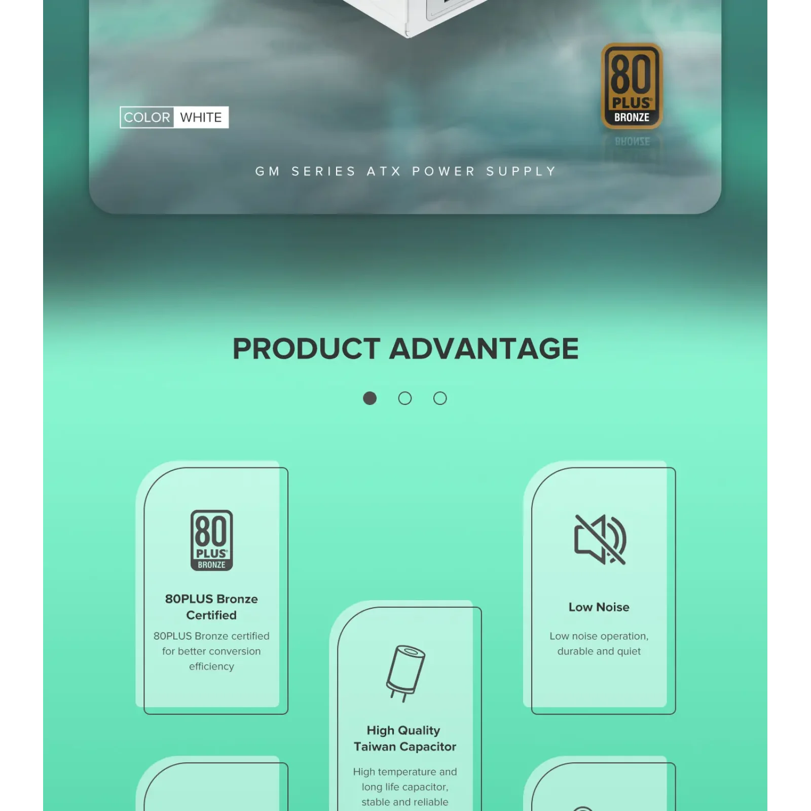 Блок питания GameMax GM-700 Modular white UA