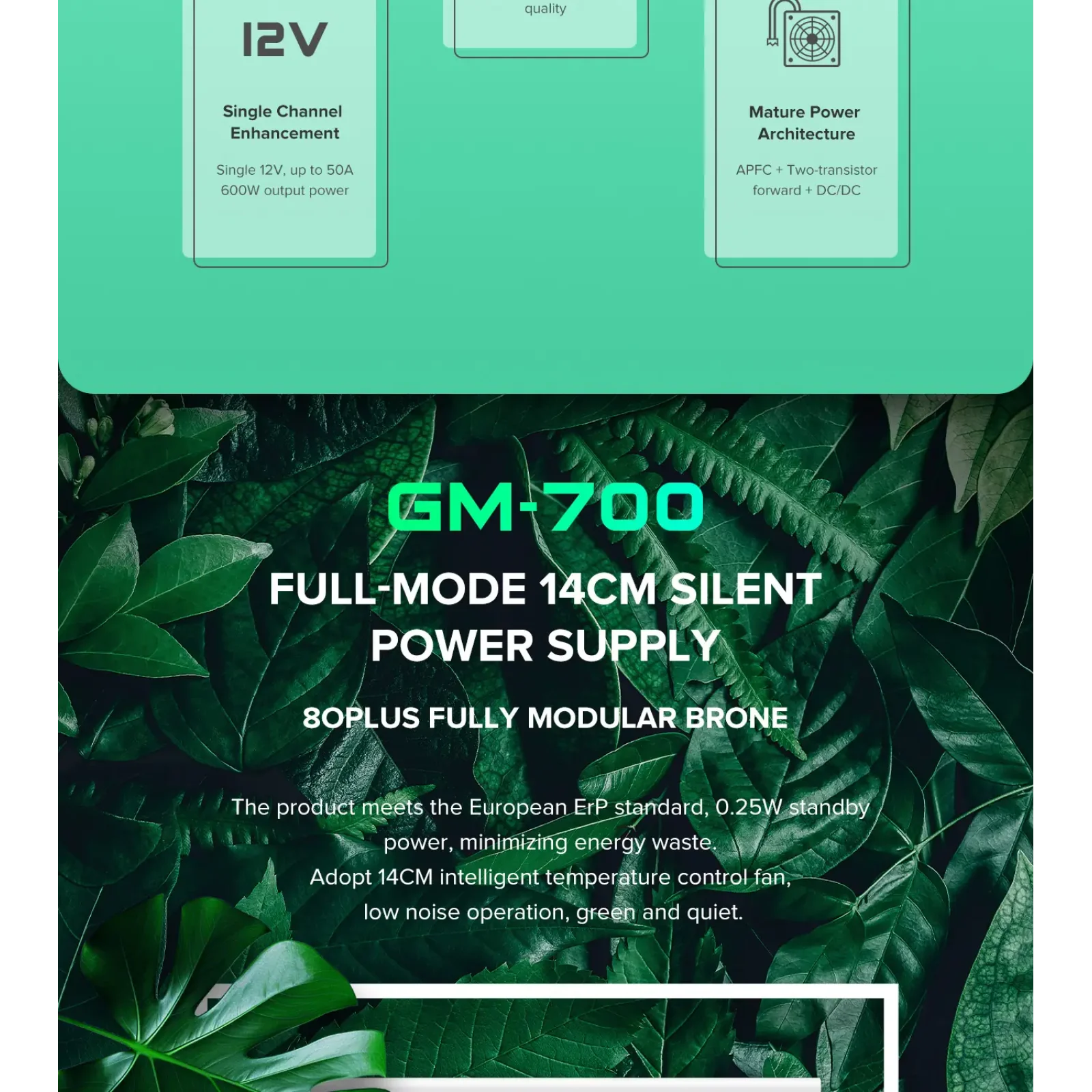 Блок питания GameMax GM-700 Modular white UA