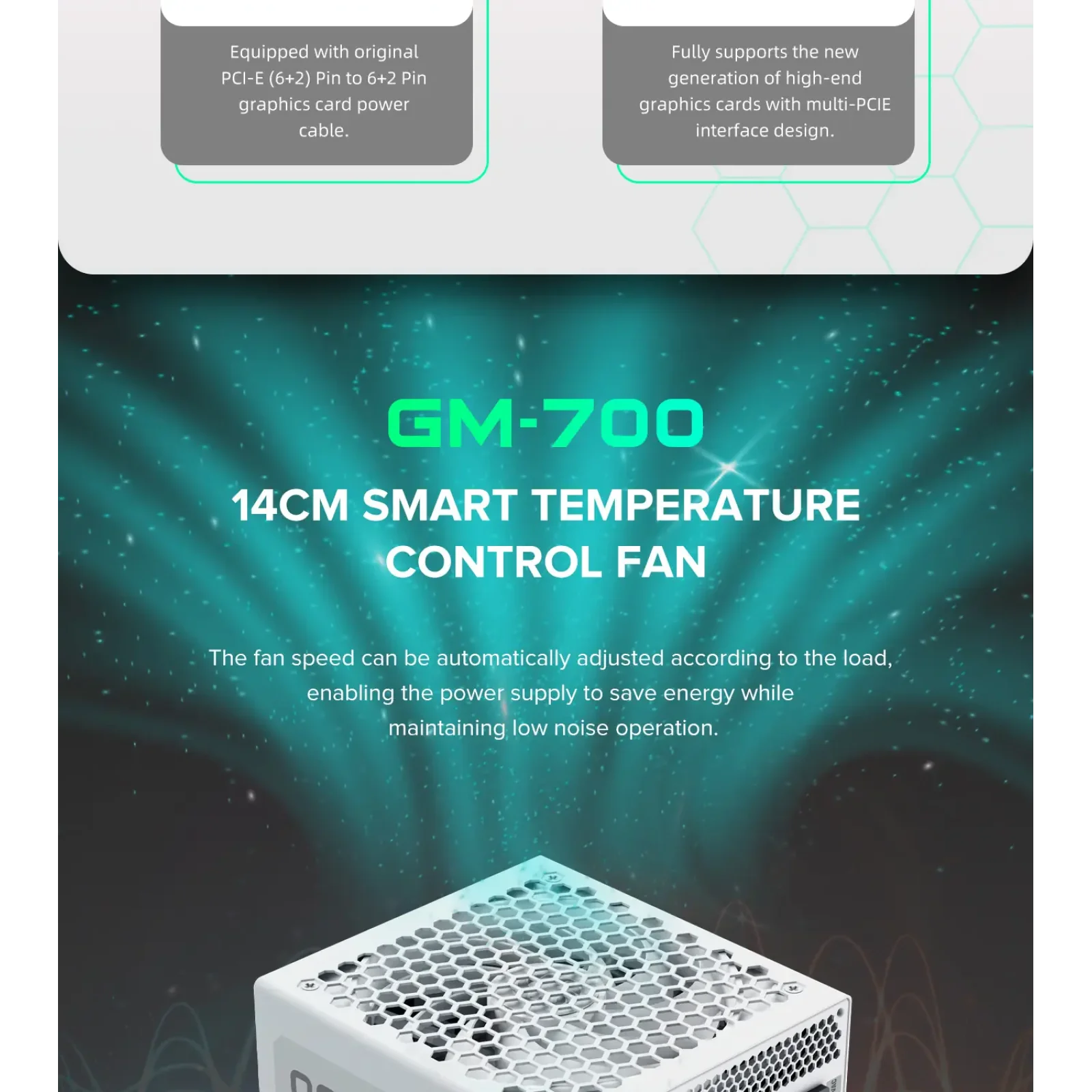 Блок питания GameMax GM-700 Modular white UA