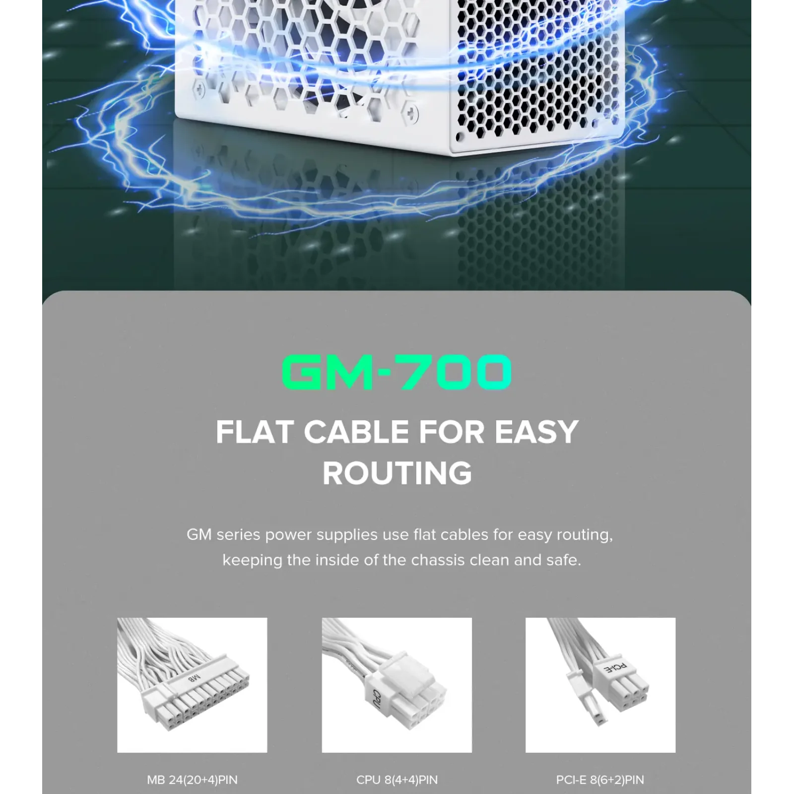 Блок питания GameMax GM-700 Modular white UA