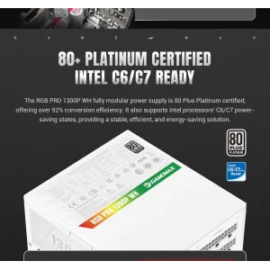 Блок живлення GameMax RGB PRO 1300P WH UA