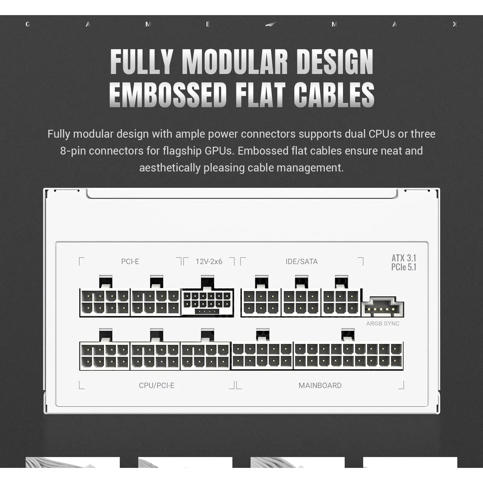 Блок живлення GameMax RGB PRO 1300P WH UA
