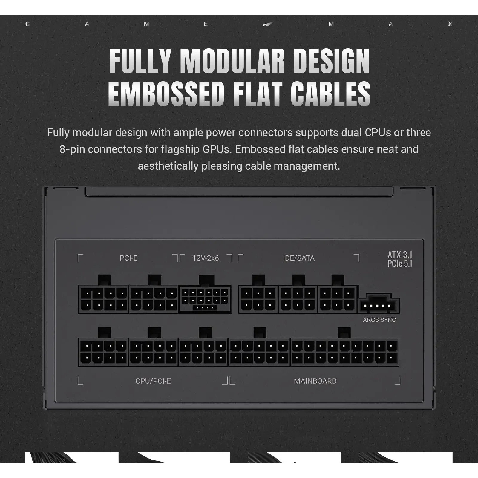 Блок живлення GameMax RGB PRO 1050G UA