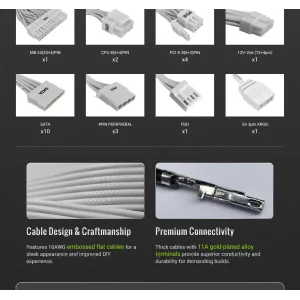 Блок живлення GameMax RGB PRO 1050G WH UA