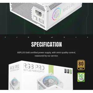 Блок живлення GameMax RGB PRO 1050G WH UA