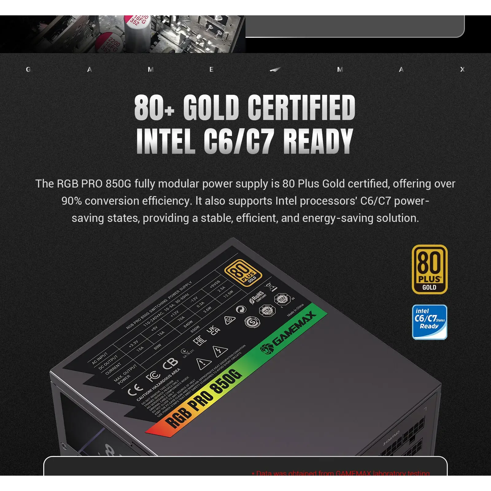 Блок живлення GameMax RGB PRO 850G UA