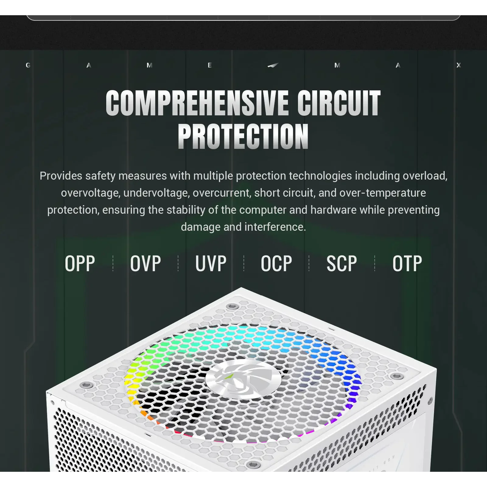 Блок живлення GameMax RGB PRO 850G WH UA