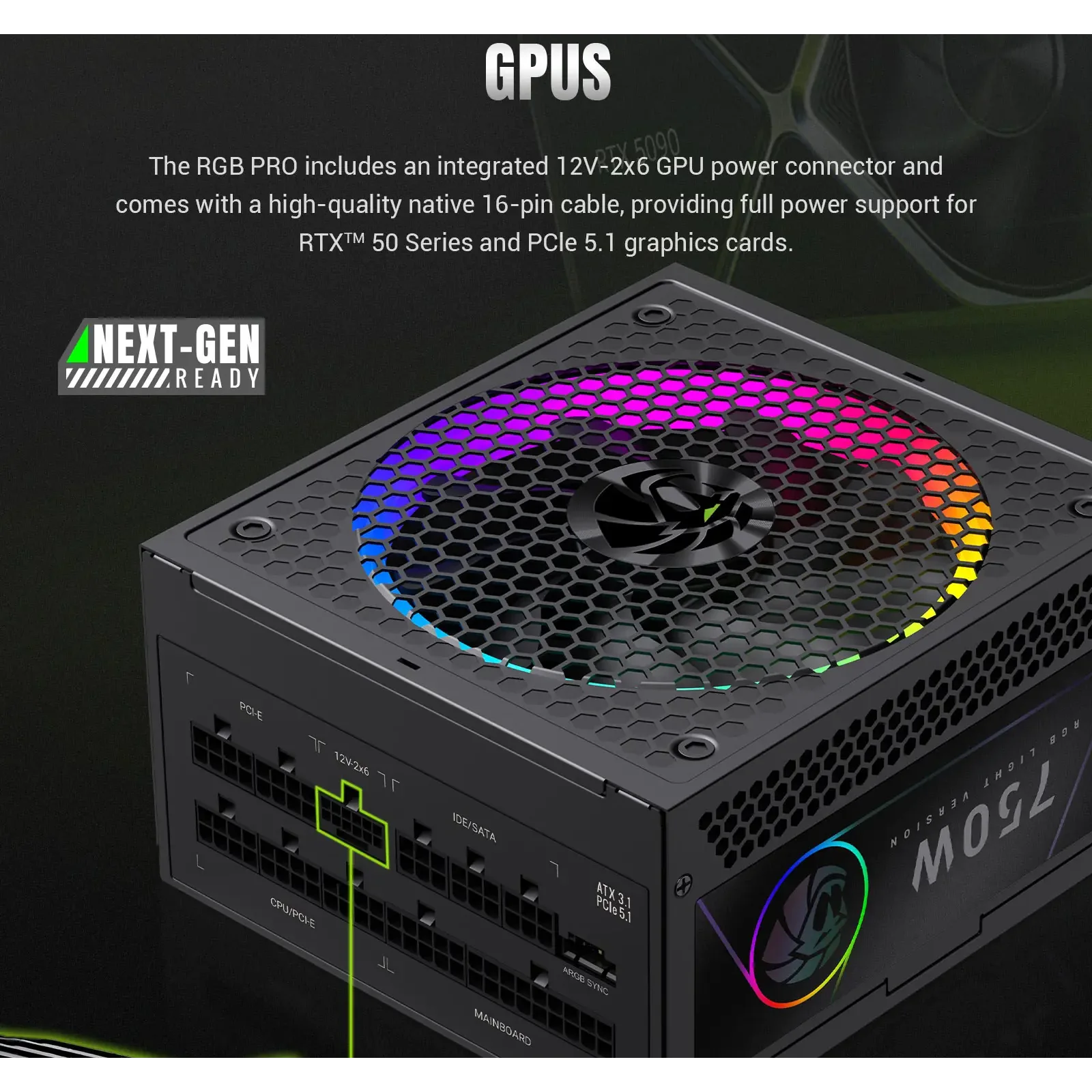 Блок живлення GameMax RGB PRO 750G UA