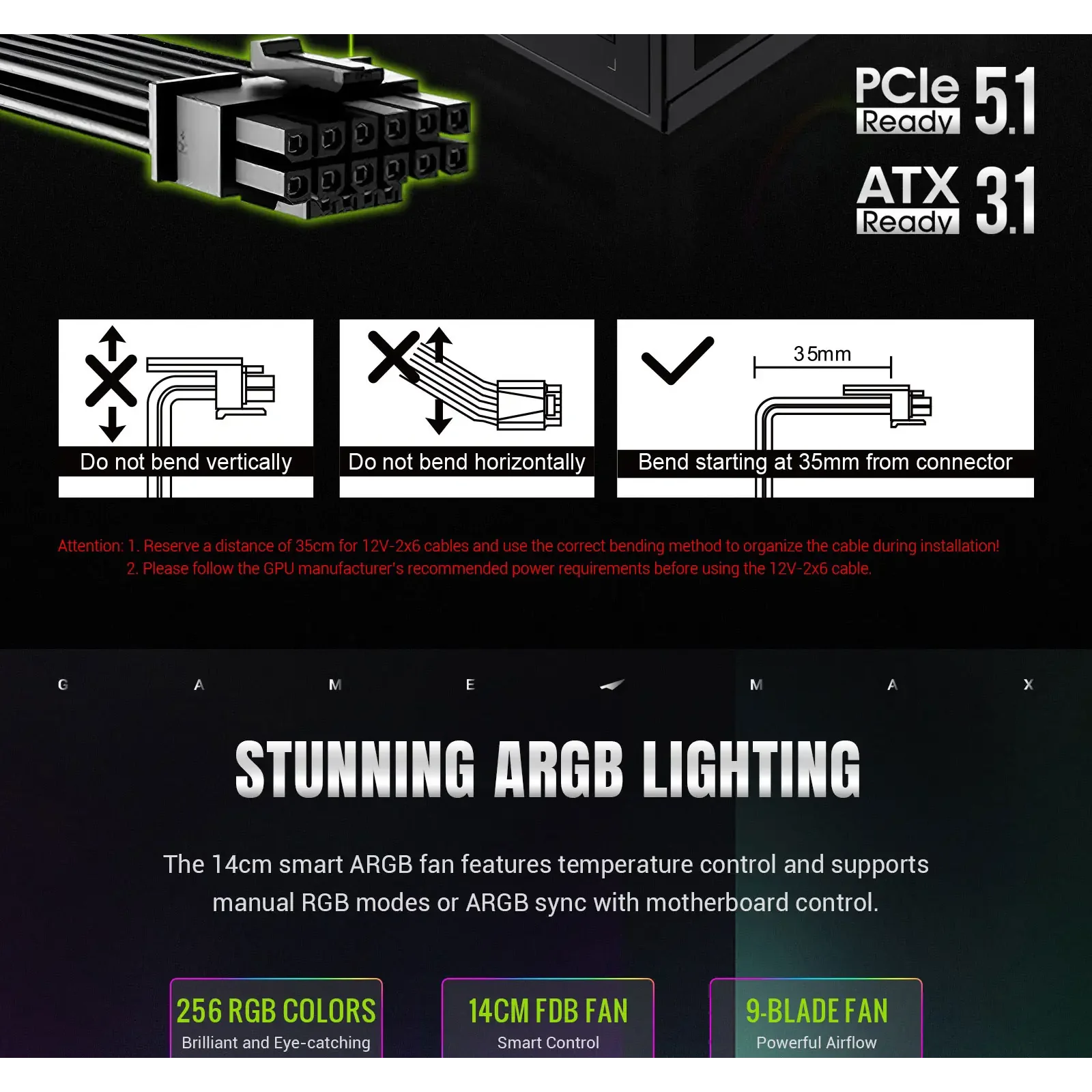 Блок живлення GameMax RGB PRO 750G UA