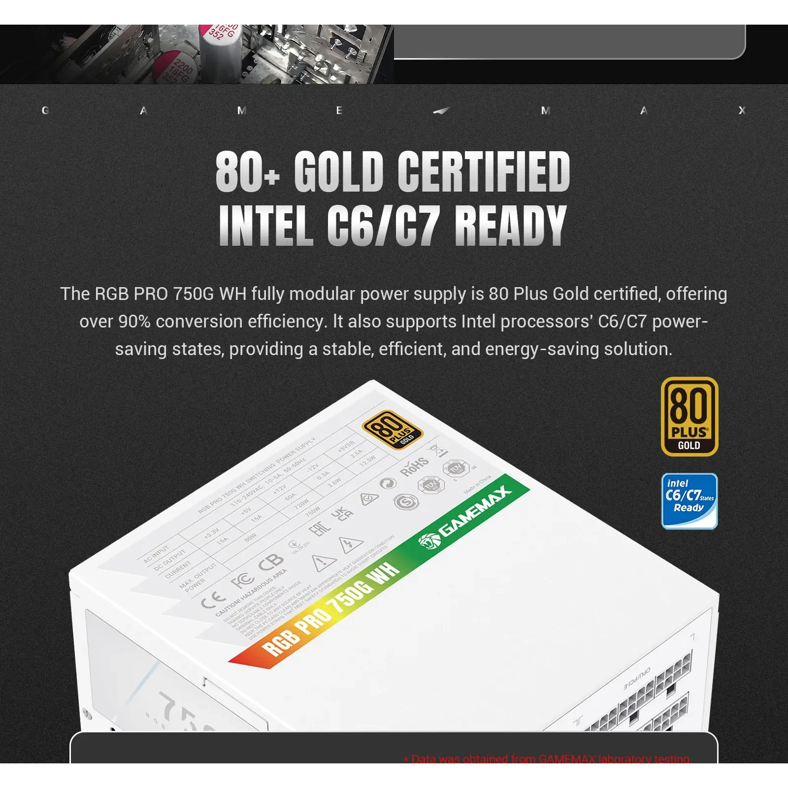 Блок живлення GameMax RGB PRO 750G WH UA