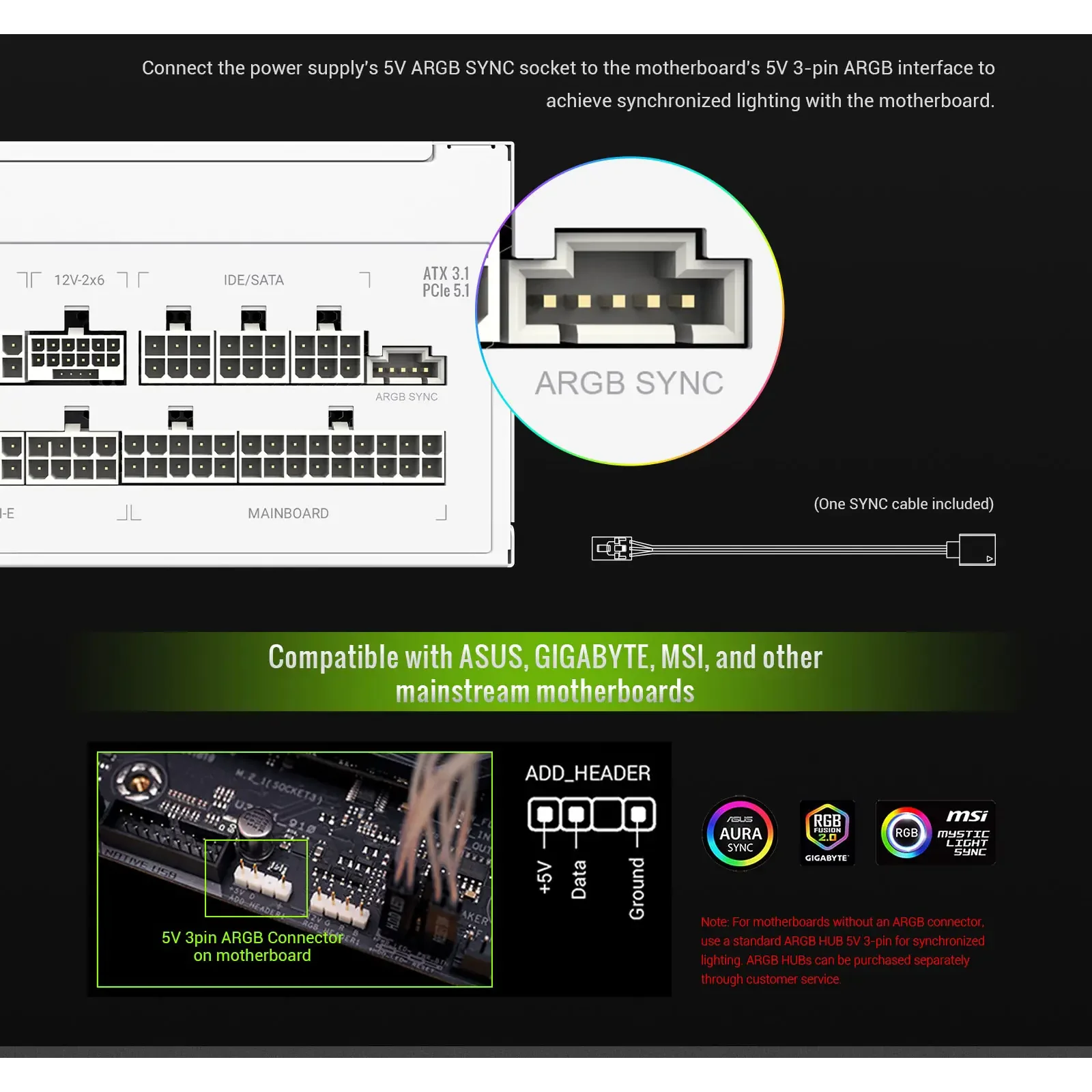 Блок живлення GameMax RGB PRO 750G WH UA