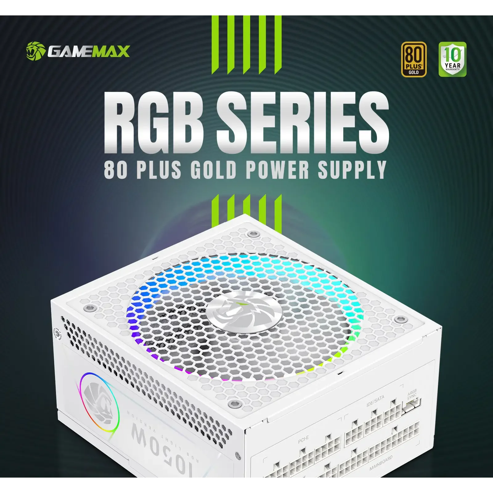 Блок живлення GameMax RGB 1050G WH UA