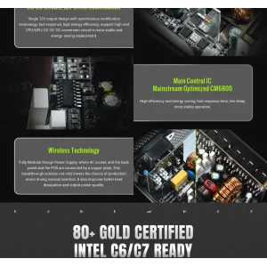 Блок живлення GameMax RGB 1050G WH UA