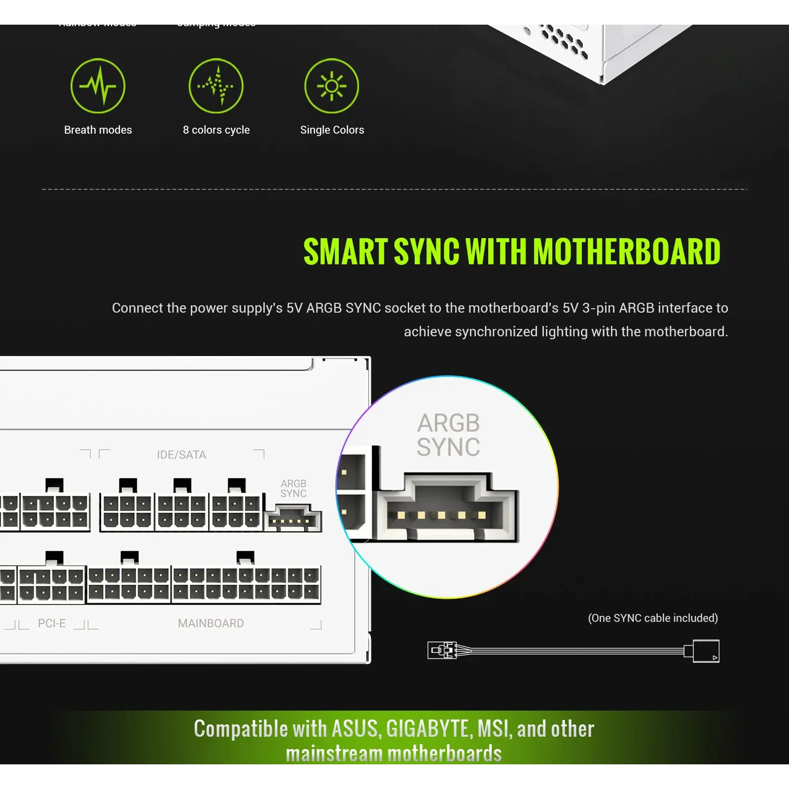 Блок живлення GameMax RGB 1050G WH UA
