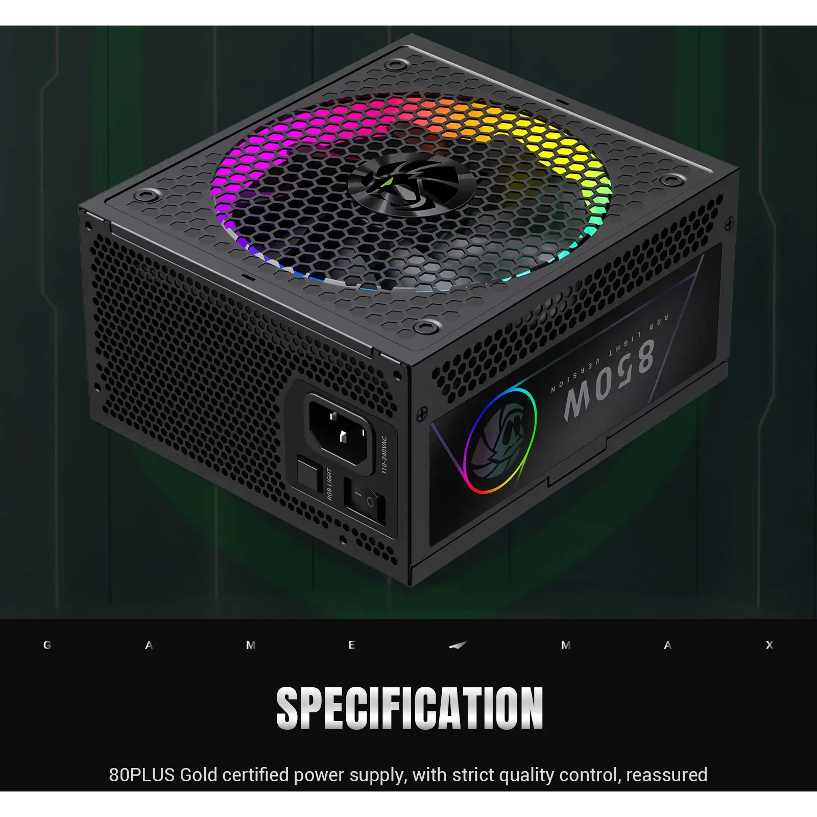 Блок живлення GAMEMAX RGB 850G UA