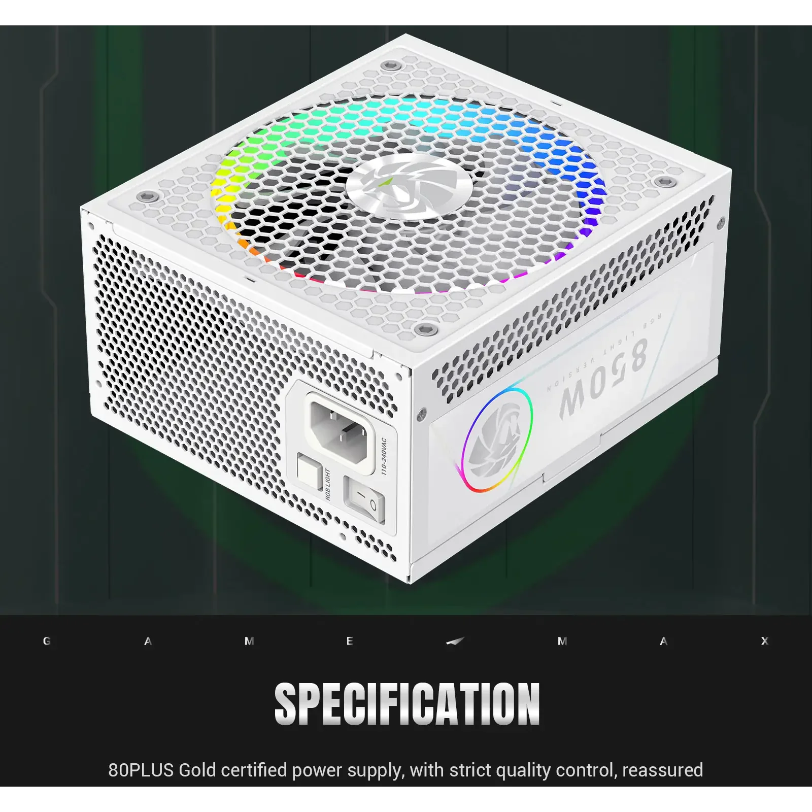 Блок живлення GAMEMAX RGB 850G WH UA