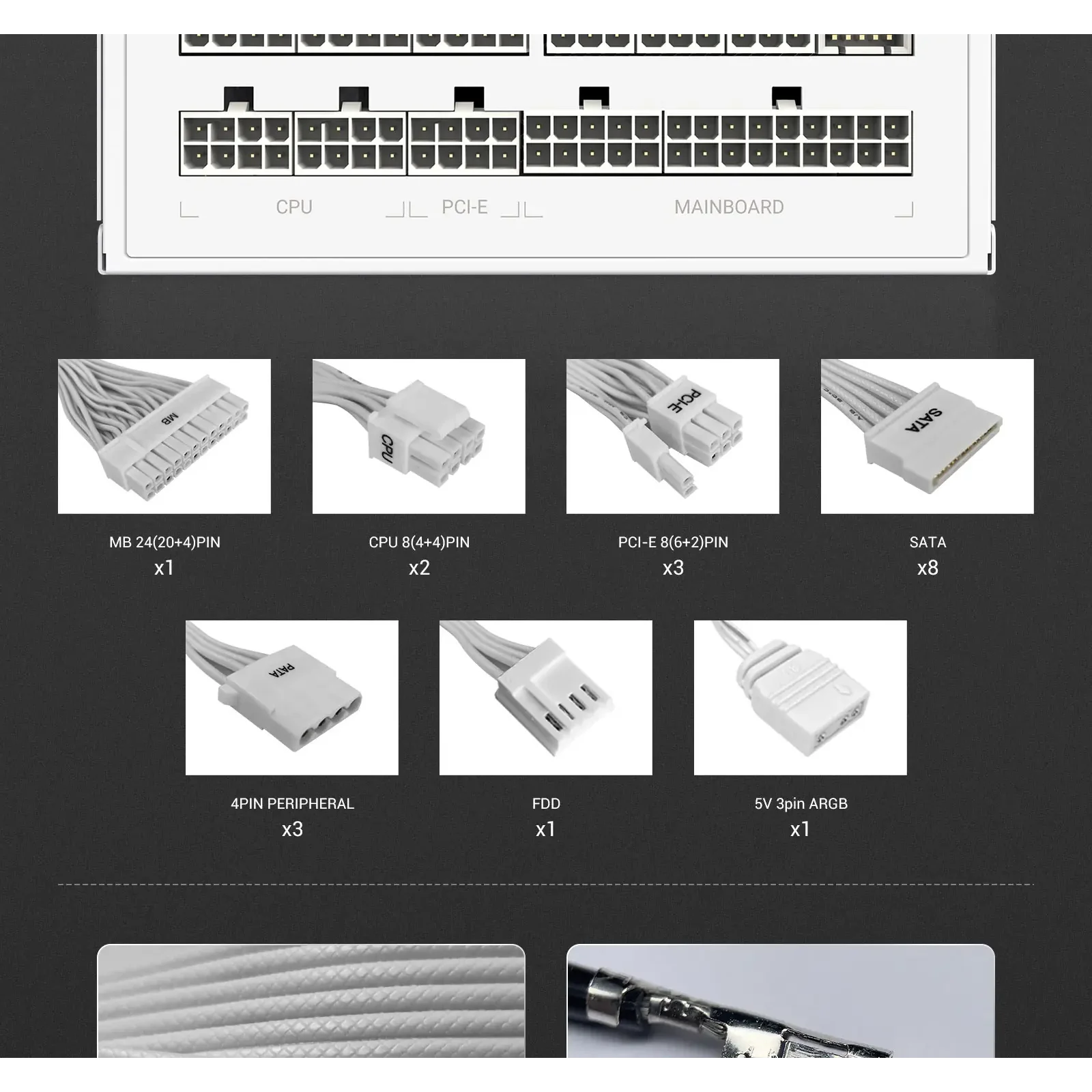 Блок живлення GAMEMAX RGB 850G WH UA