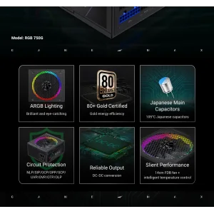 Блок живлення GameMax RGB 750G UA