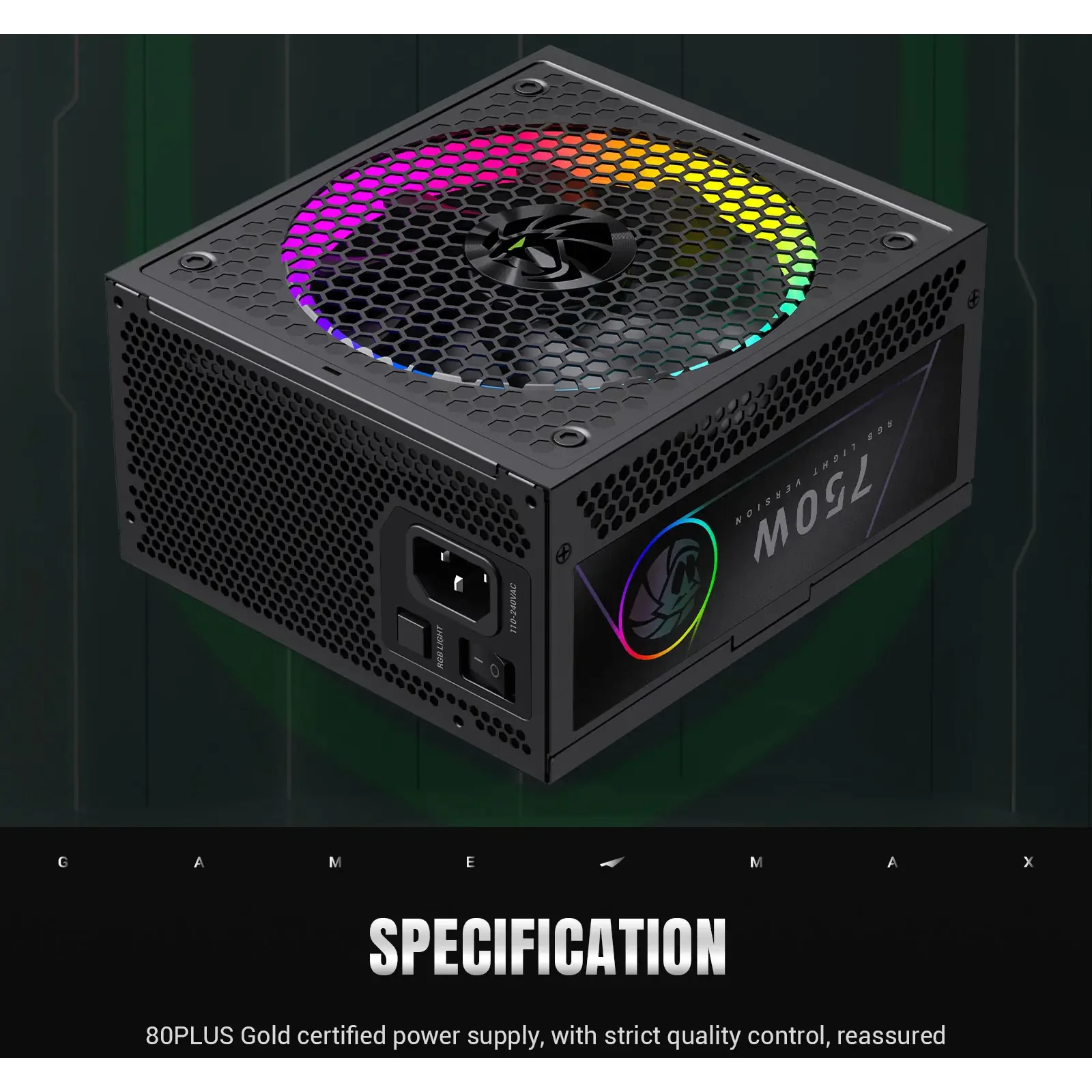 Блок живлення GameMax RGB 750G UA