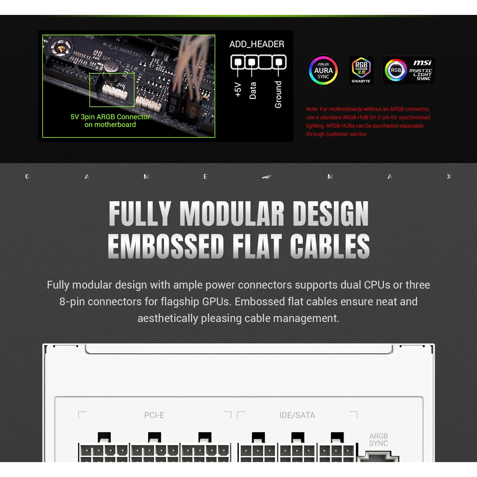 Блок живлення GameMax RGB 750G WH UA