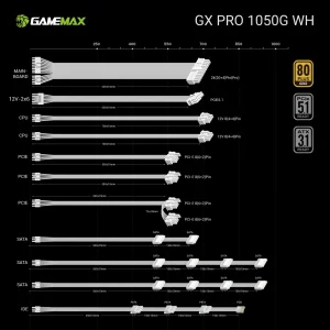 Блок живлення GameMax GX PRO 1050G WH UA
