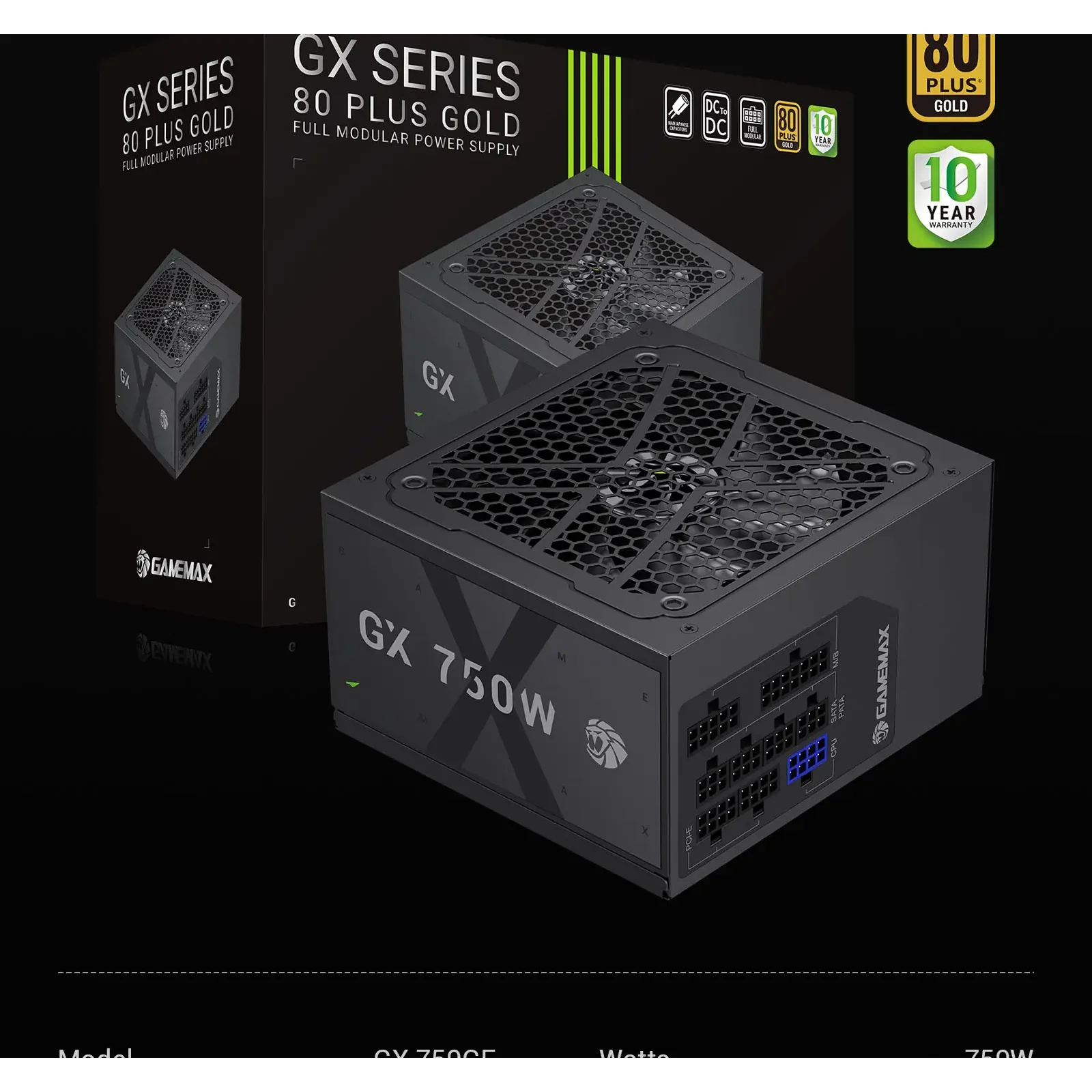 Блок питания GameMax GX 750GF UA