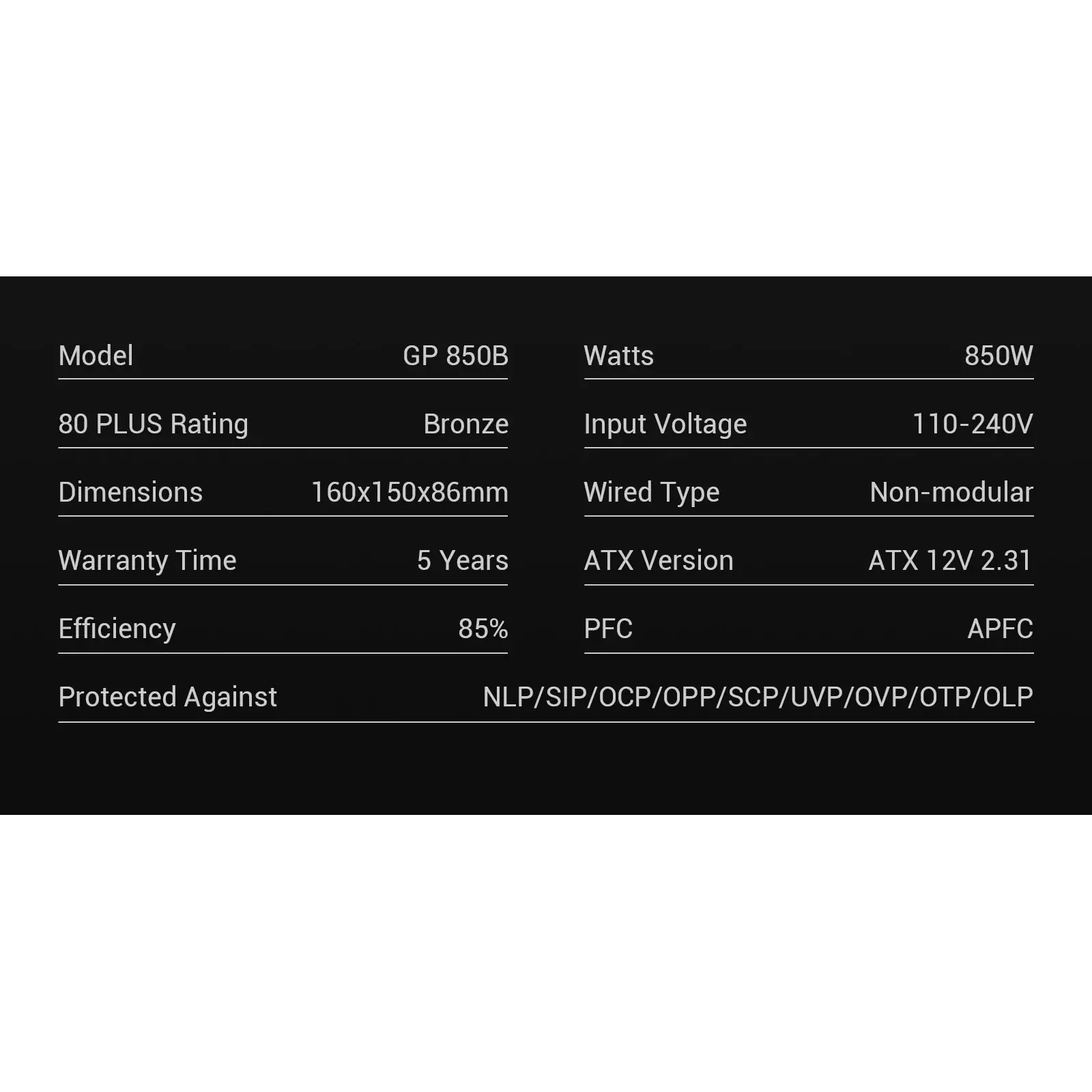 Блок живлення GAMEMAX GP 850B UA