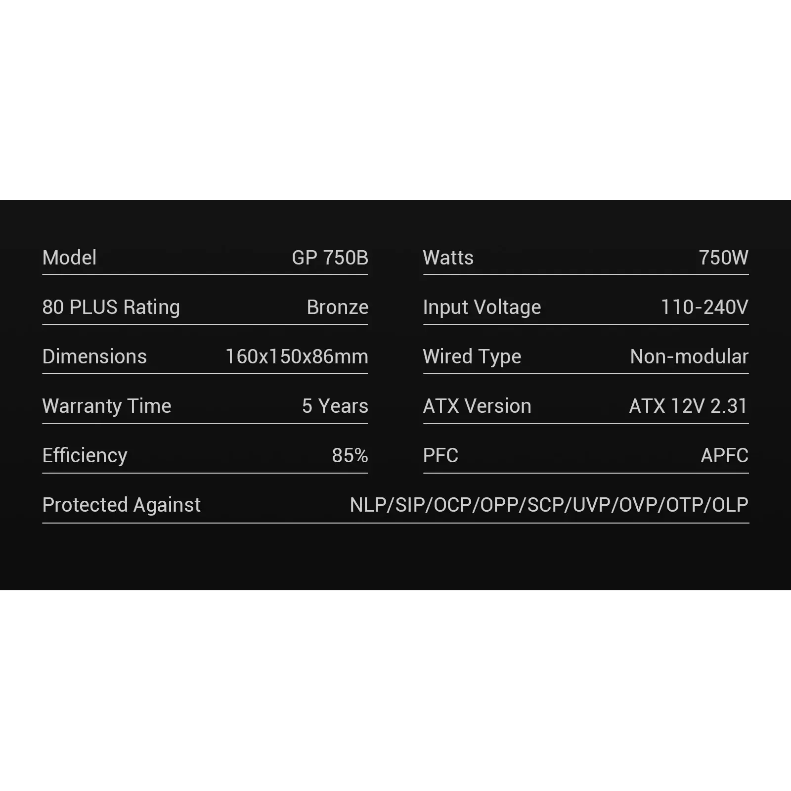 Блок питания GameMax GP 750B UA