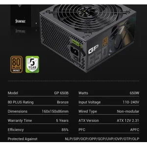Блок питания GAMEMAX GP 650B UA