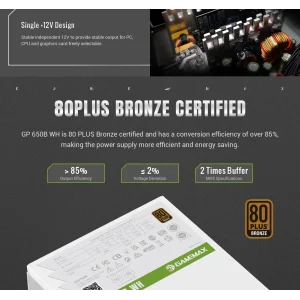Блок живлення GAMEMAX GP 650B WH UA